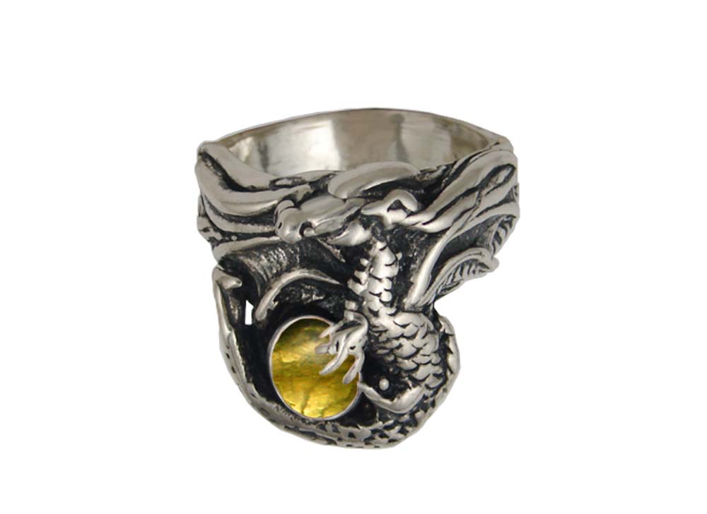 Sterling Silver Citrine Dragon Ring Size 9 Sterling Silver Citrine Dragon Ring Size 9